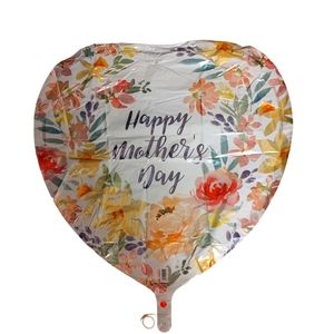 New HUGE Mother's Day Heart Shaped Balloon Floral Unique Self Sealing Mylar Foil
